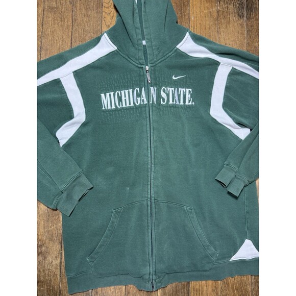Vintage NIKE MSU Michigan State University Full Zip Hoodie Mens Large - Picture 4 of 5